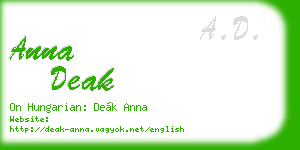 anna deak business card