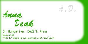 anna deak business card